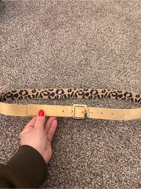 Gold Betsey Johnson Women’s Belt with Leopard-Print Interior